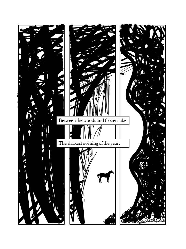 Comic Interpretation of “Stopping by Woods on a Snowy Evening” by Robert&nbsp;Frost