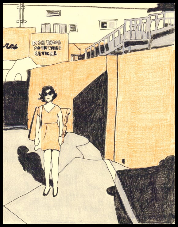 black and orange outfit