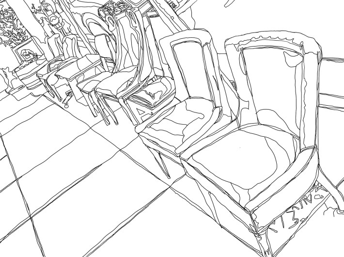 chairs in a line_pen