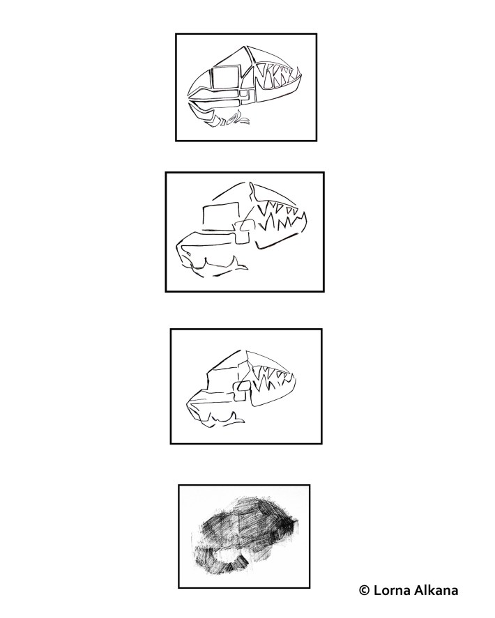 fish in a line 8x10 real