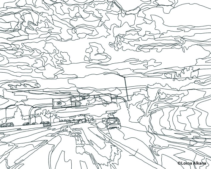 freeway sunset 16x20 web line