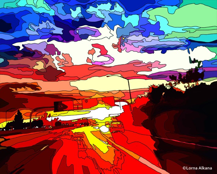 freeway sunset 16x20 web