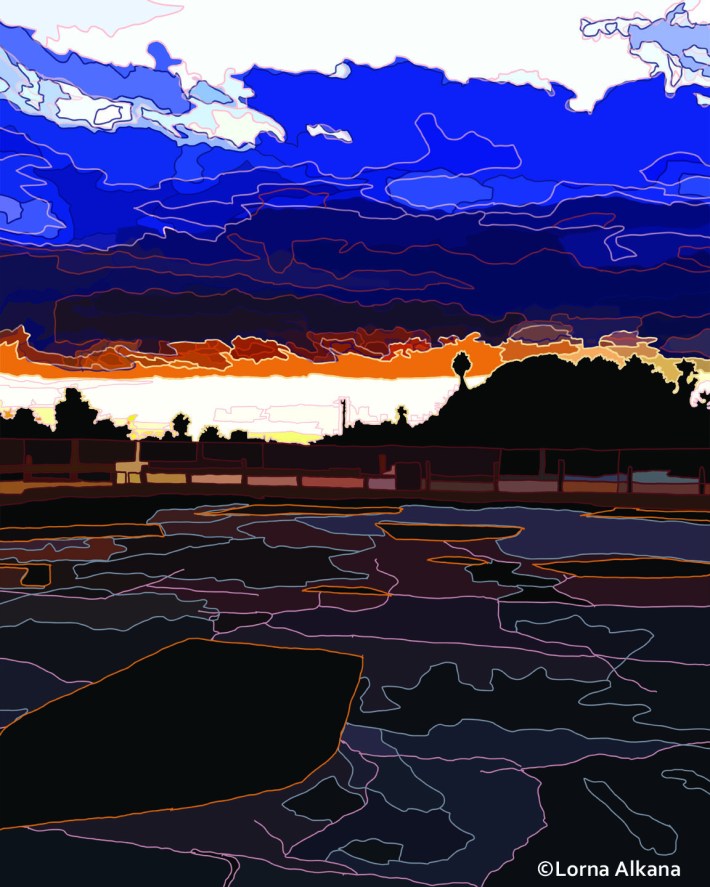 sunset ship 16x20 small