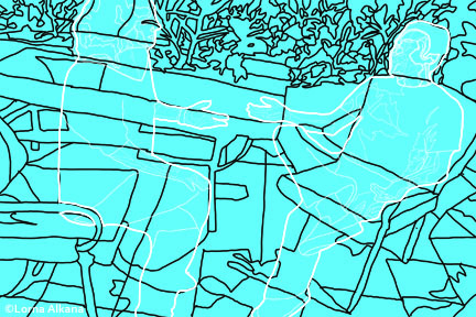 xmas card small line drawing