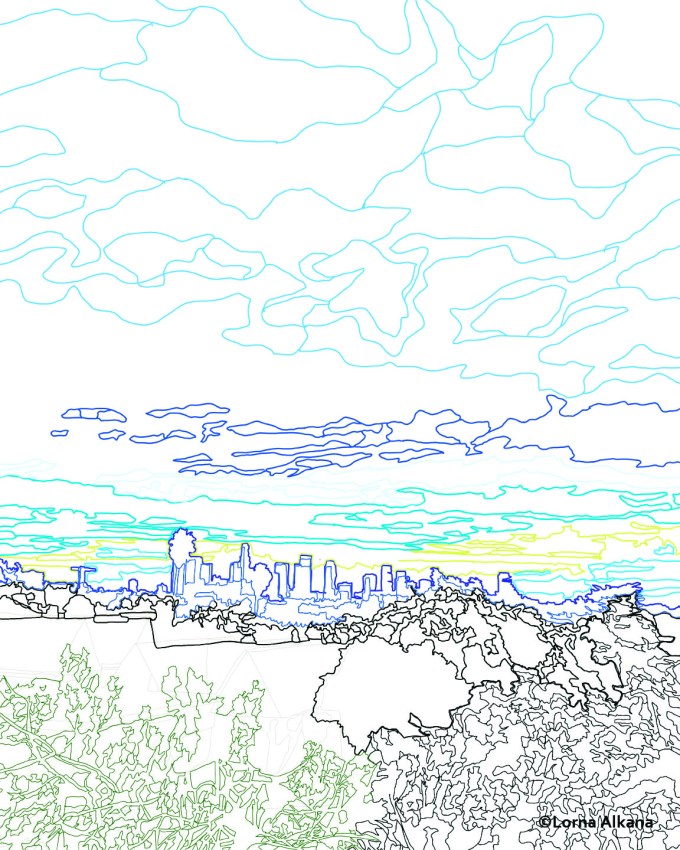 downtown sunset view 16x20 for web lines