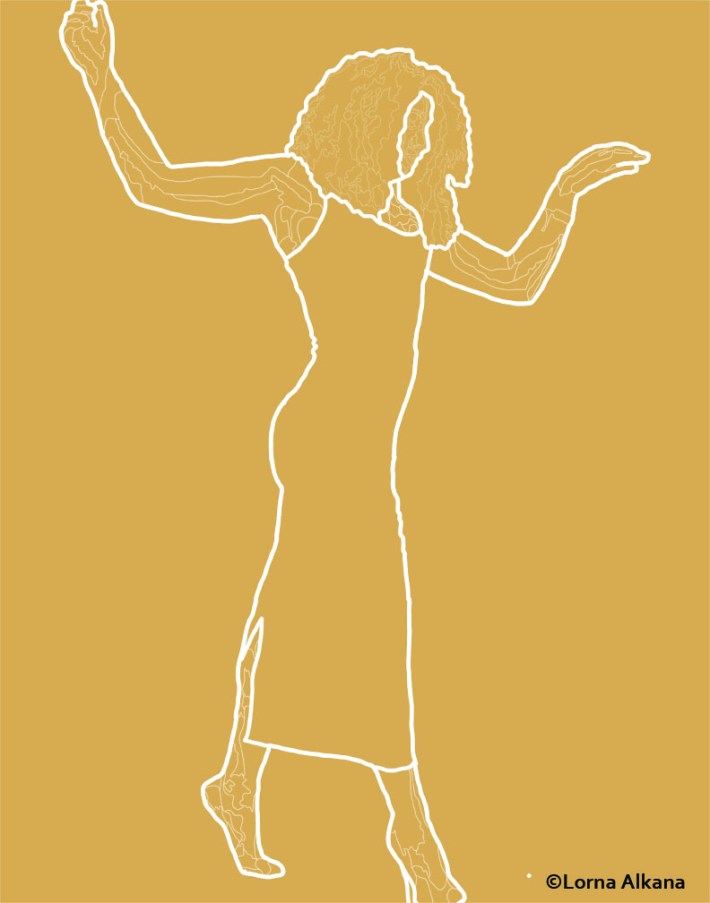 sarah dancing web line drawing