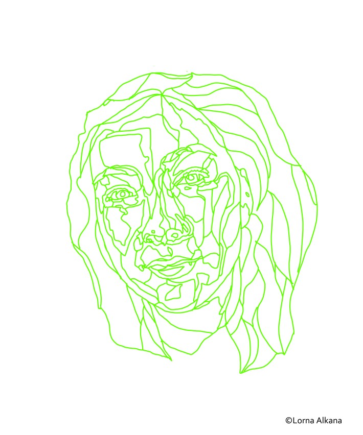 self portrait yellow and white16x20 for web hair