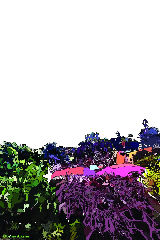 trees and houses in front of clouds and the sky 20x30 for web no sky