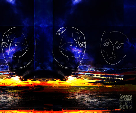 sunset beach face fbw