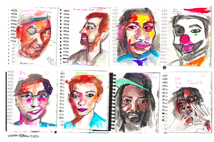 Process: Party Punx Watercolor Word Search&nbsp;Portraits