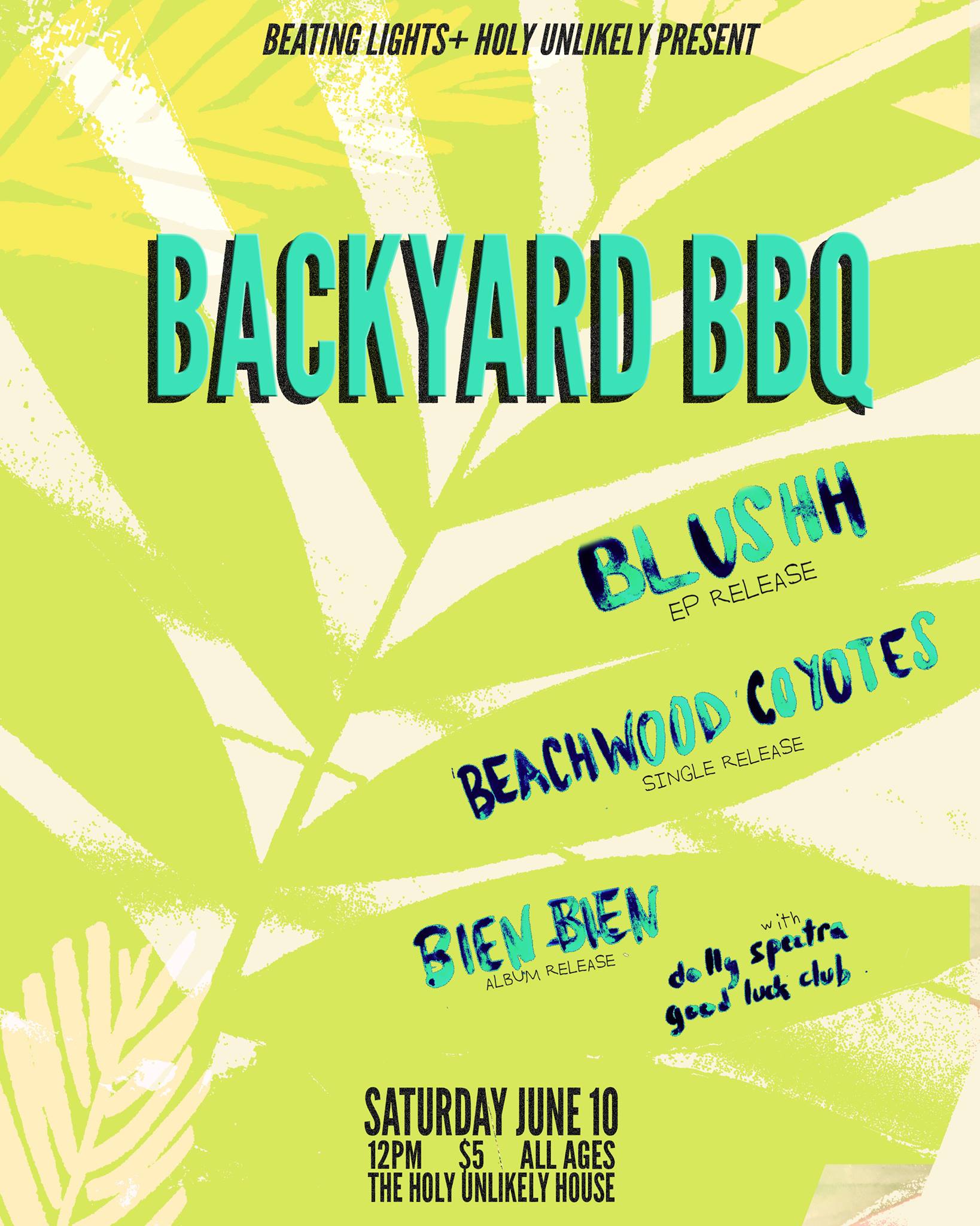 beating lights unlikely house bbq flyer