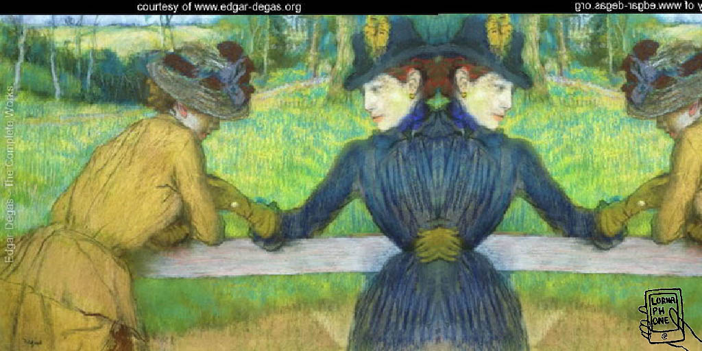 degas leaning on fence