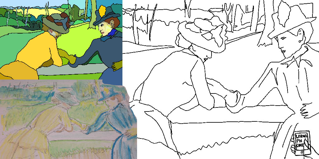 two women leaning degas lornphone